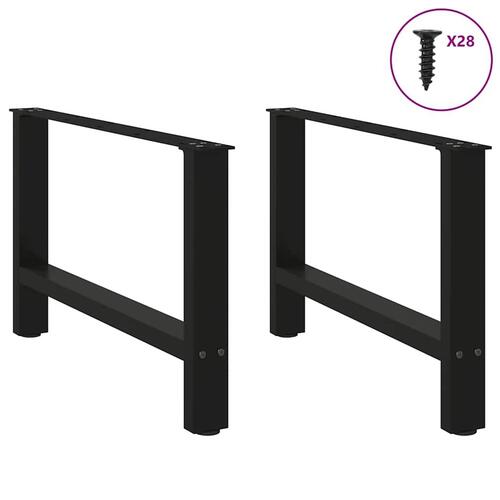 Sofabordben 2 stk. 70x(42-43) cm stål sort
