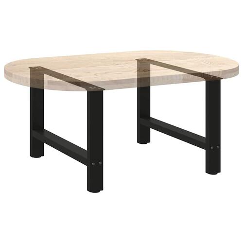 Sofabordben 2 stk. 70x(42-43) cm stål sort