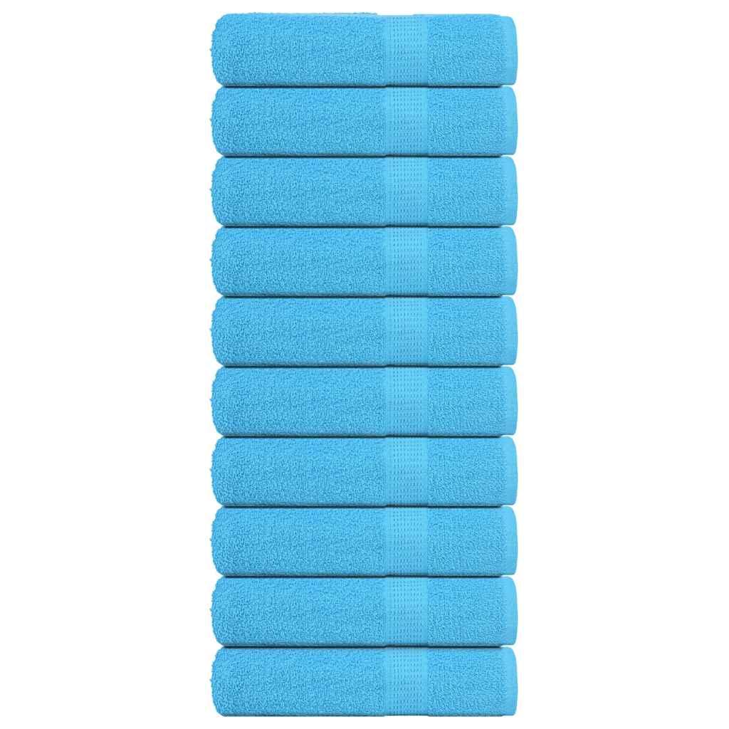Håndklæder 10 stk. 50x100 cm 360 g/m2 100 % bomuld turkis