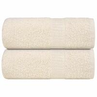 Gæstehåndklæder 2stk. 30x50cm 360 g/m2 100 % bomuld cremefarvet