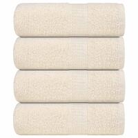 Håndklæder 4 stk. 30x30 cm 360 g/m2 100 % bomuld cremefarvet