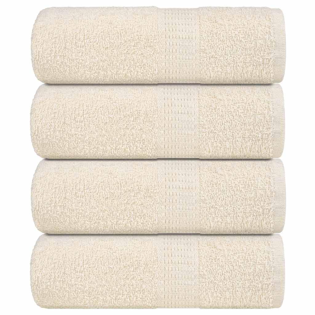 Håndklæder 4 stk. 30x30 cm 360 g/m2 100 % bomuld cremefarvet