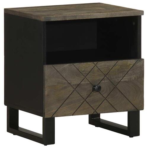 Sengebord 40x33x46 cm massivt mangotræ sort