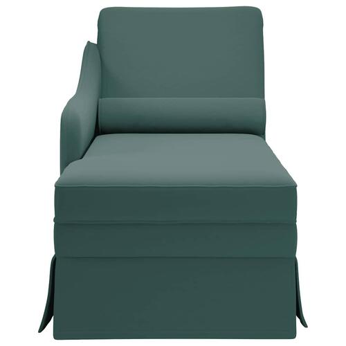 Chaiselong med bolster og højre armlæn Mørkegrønt fløjl
