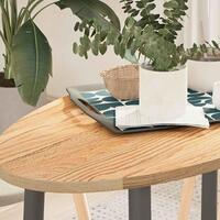 Bordplade 100x50x2 cm massivt egetræ oval