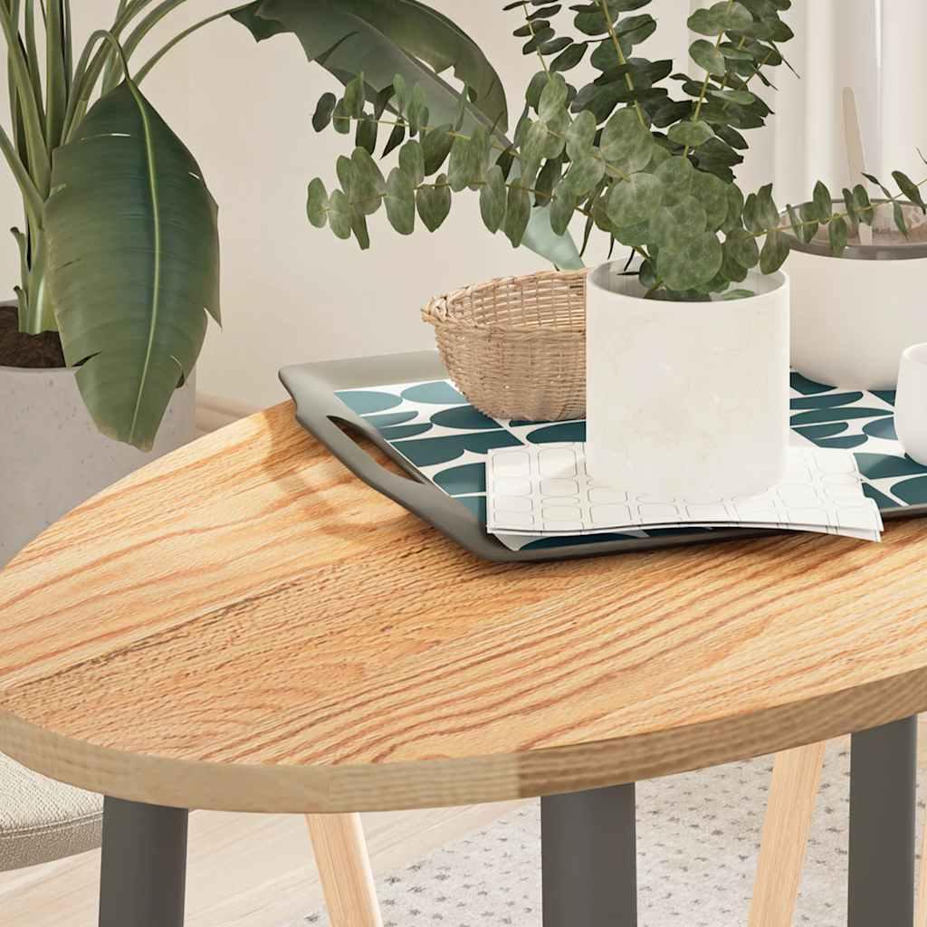 Bordplade 100x50x2 cm massivt egetræ oval