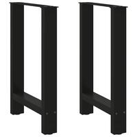 Sofabordben 2 stk. 50x(72-73) cm stål sort