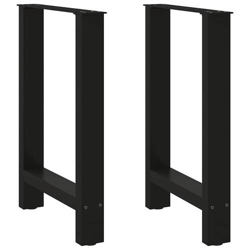 Sofabordben 2 stk. 50x(72-73) cm stål sort