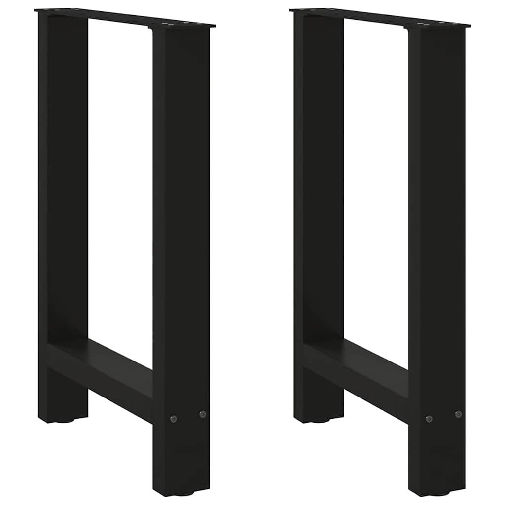 Sofabordben 2 stk. 50x(72-73) cm stål sort