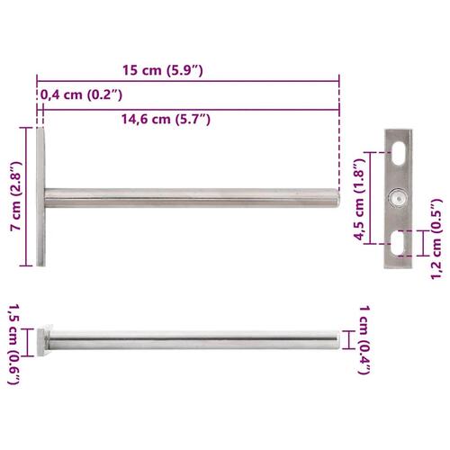 Flydende hyldeknægte 12 stk. usynlige Ø10x150 mm kulstofstål