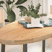 Bordplade 120x60x4 cm massivt egetræ oval