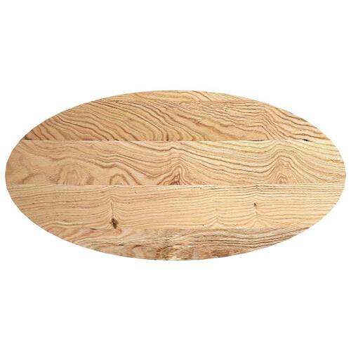 Bordplade 120x60x4 cm massivt egetræ oval
