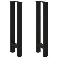 Sofabordben 2 stk. 38x(72-73) cm stål sort