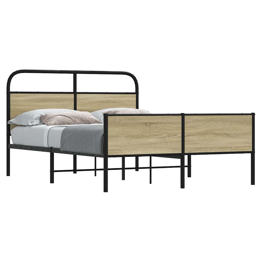 Sengeramme 120x200 cm uden madras konstrueret træ sonoma-eg billede