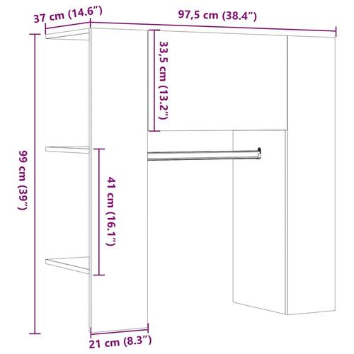 Entrémøbel 97,5x37x99 cm konstrueret træ antikt træ