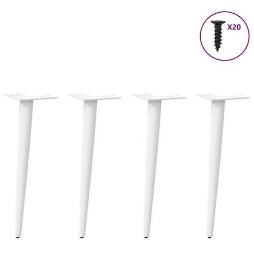 Sofabordben konisk form 4 stk. 30-31 cm stål hvid