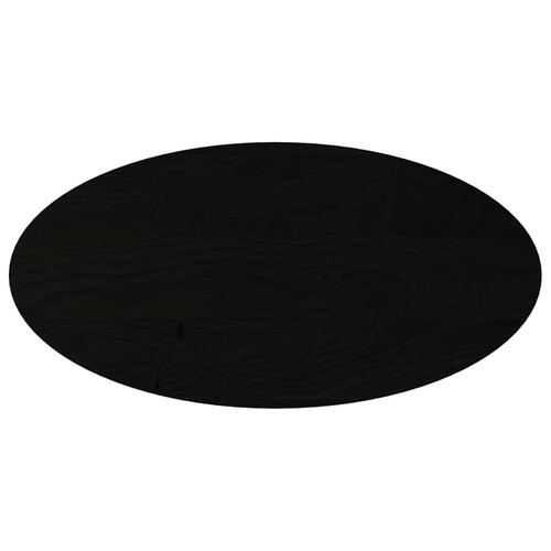 Bordplade 100x50x4 cm massivt egetræ oval mørkebrun