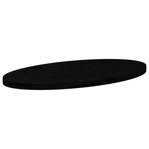 Bordplade 100x50x4 cm massivt egetræ oval mørkebrun
