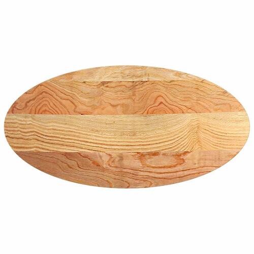 Bordplade 120x60x2 cm massivt egetræ oval lysebrun