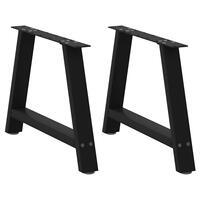 Sofabordben A-formet 2 stk 60x(42-43) cm stål sort
