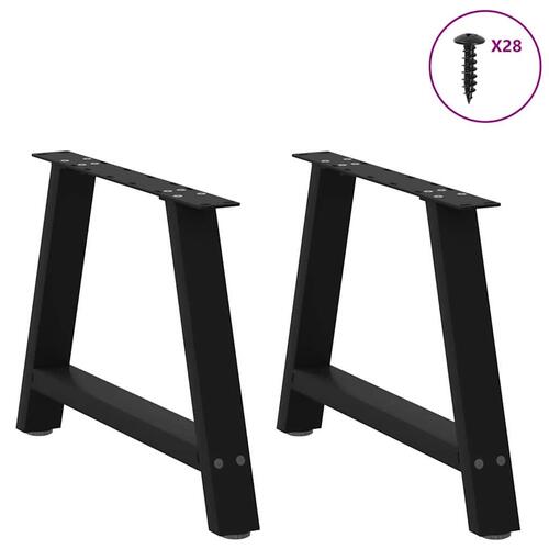 Sofabordben A-formet 2 stk 60x(42-43) cm stål sort