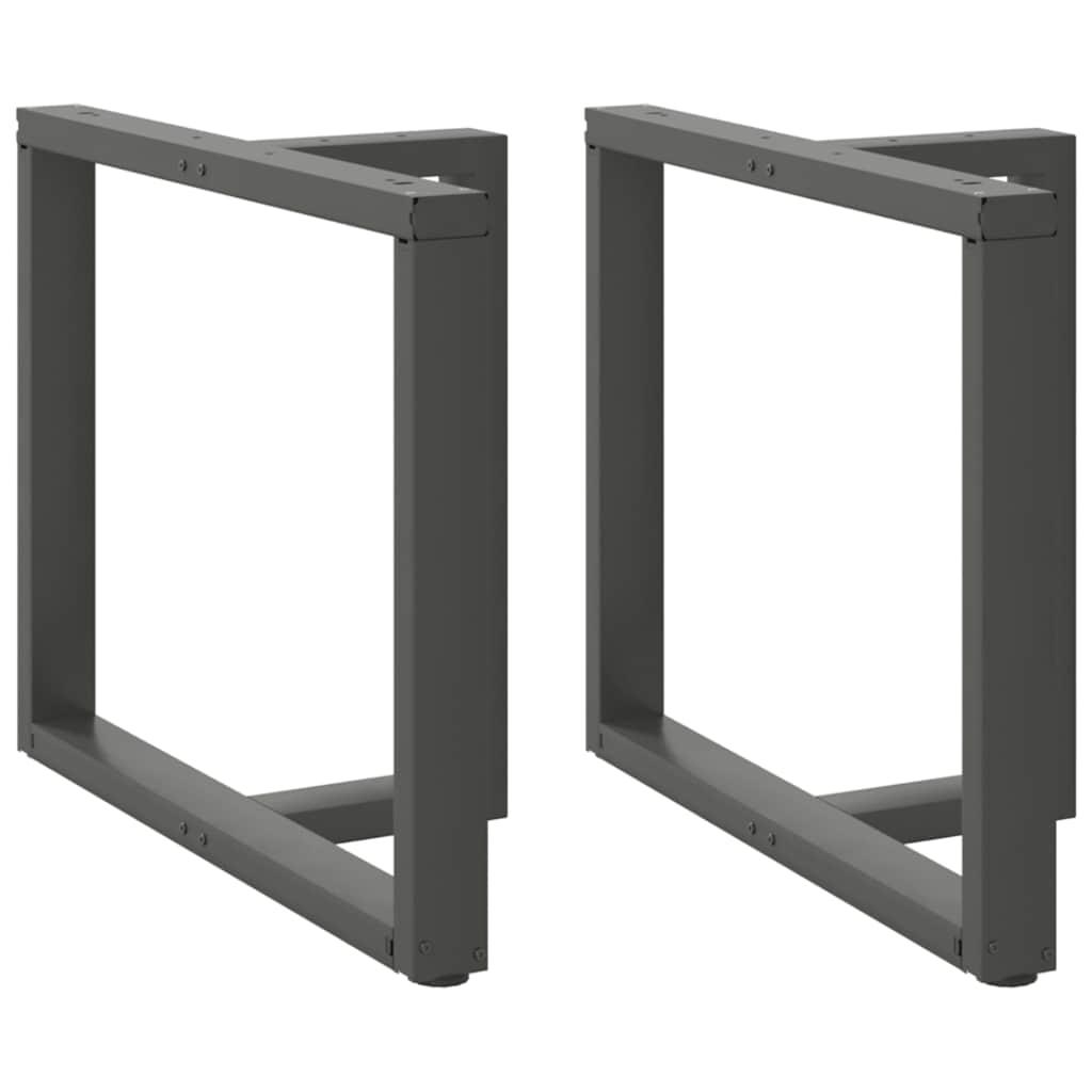 Spisebordsben T-formet 2 stk 100x35x(72-73) cm stål antracitgrå