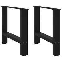 Sofabordben 2 stk. 60x(42-43) cm stål sort
