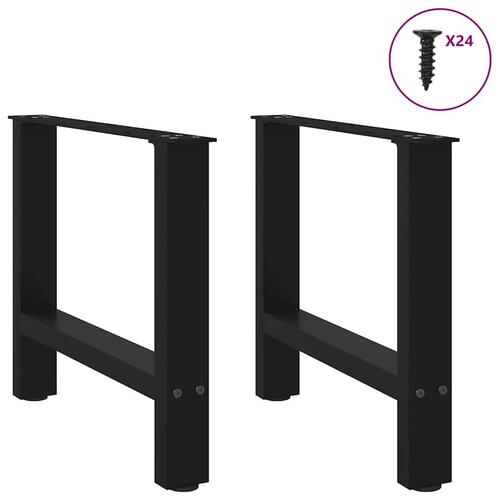 Sofabordben 2 stk. 60x(42-43) cm stål sort