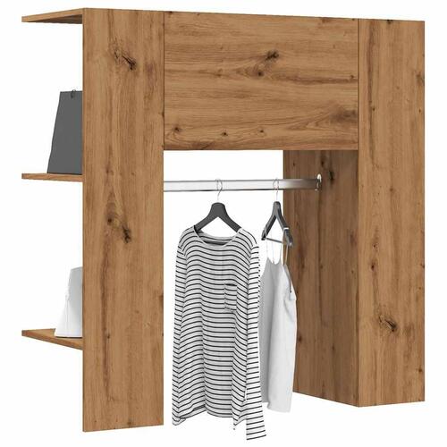 Entrémøbel 97,5x37x99 cm konstrueret træ artisan egetræsfarve