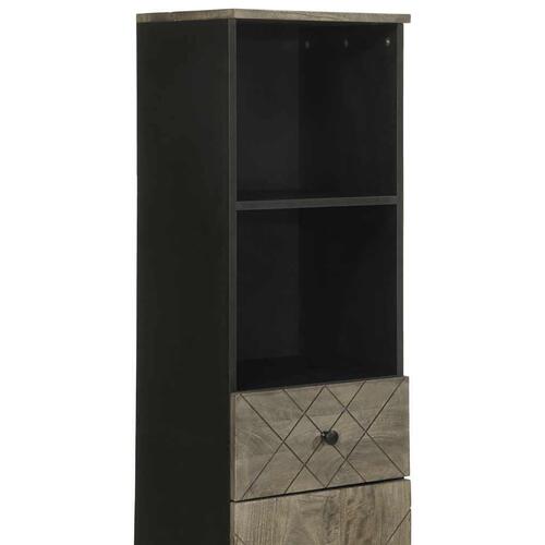 Badeværelsesskab 38x33x160 cm massivt mangotræ sort