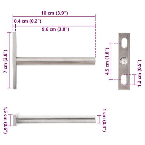 Flydende hyldeknægte 12 stk. usynlige Ø10x100 mm kulstofstål