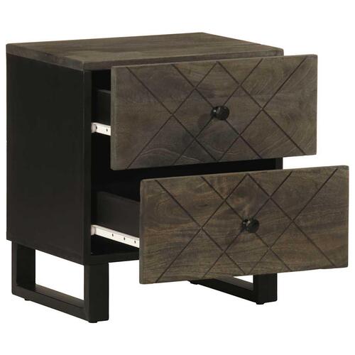 Sengeborde 2 stk. 40x33x46 cm massivt mangotræ sort