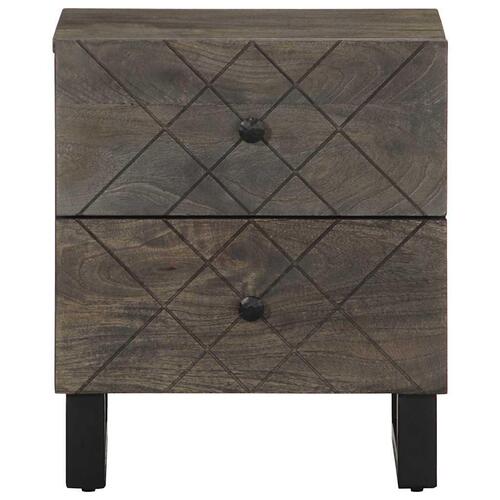 Sengeborde 2 stk. 40x33x46 cm massivt mangotræ sort