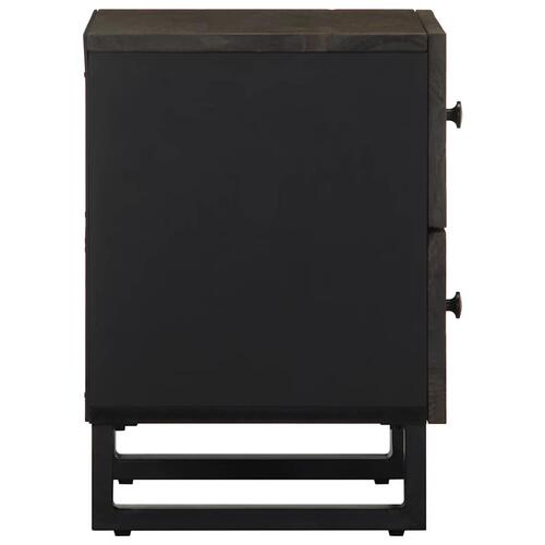 Sengeborde 2 stk. 40x33x46 cm massivt mangotræ sort