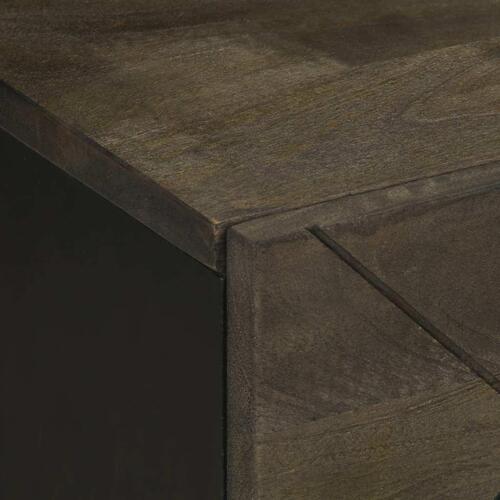 Sengeborde 2 stk. 40x33x46 cm massivt mangotræ sort