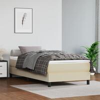 Sengeramme 100x200 cm kunstlæder cremefarvet