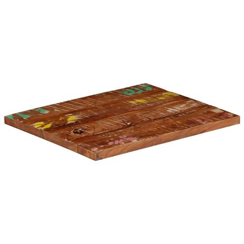 Bordplade 60x50x2,5 cm rektangulær massivt genbrugstræ