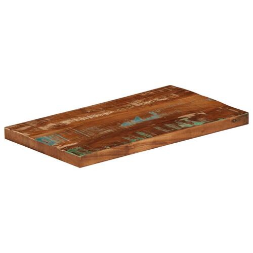 Bordplade 50x30x2,5 cm rektangulær massivt genbrugstræ