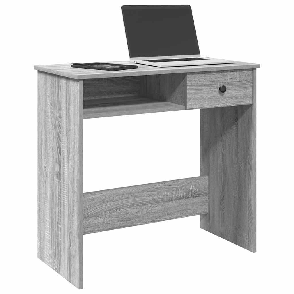 Skrivebord 80x40x75 cm konstrueret træ grå sonoma-eg