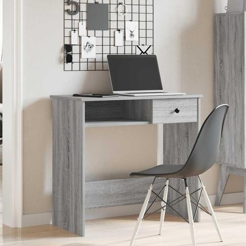 Skrivebord 80x40x75 cm konstrueret træ grå sonoma-eg