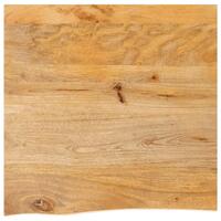 Bordplade 60x60x2,5 cm naturlig kant massivt mangotræ