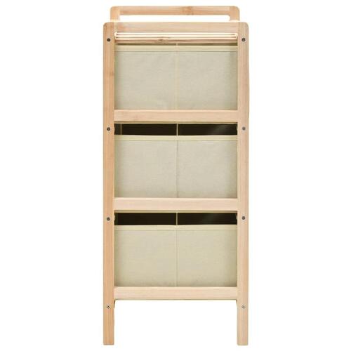Opbevaringsstativ med 3 stofkurve cedertræ beige