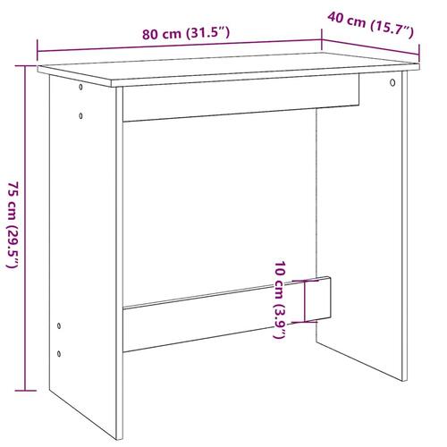 Skrivebord 80x40x75 cm konstrueret træ sort
