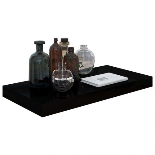 Væghylde 50 × 23 × 3,8 cm - MDF, sort højglans