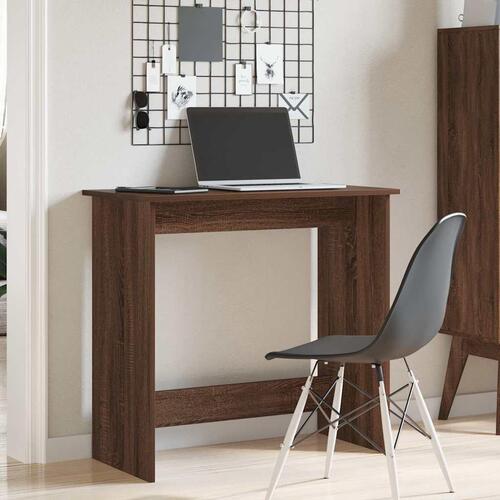 Skrivebord 80x40x75 cm konstrueret træ brun egetræsfarve