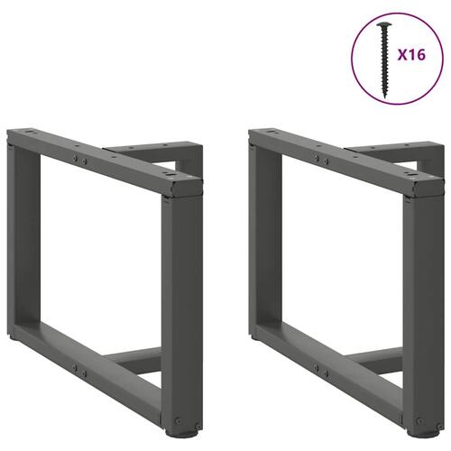 Sofabordben T-formet 2 stk 60x25x(42-43) cm stål antracitgrå