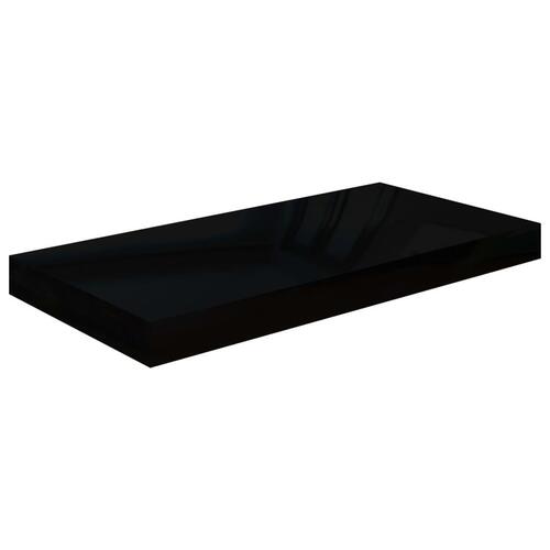 Væghylder 2 stk. 50x23x3,8 cm MDF sort højglans