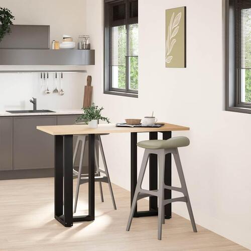 Barbordsben T-formet 2 stk 50x35x(90-91) cm stål sort