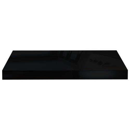 Væghylder 2 stk. 50x23x3,8 cm MDF sort højglans