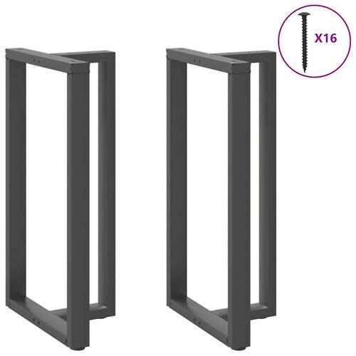 Barbordsben T-formet 2 stk 60x35x(110-111) cm stål antracitgrå